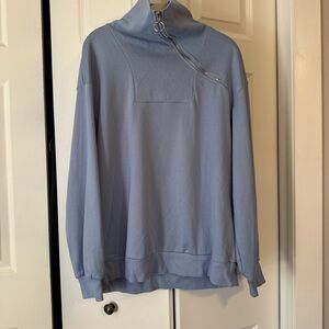 Amazon Men's Light Blue Zip-Up Sweater